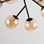 6-light ceiling light Leon - black with amber glass