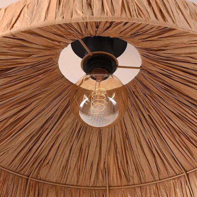 Boho ceiling light Baro Ø58 cm - natural raffia