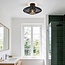 Bathroom lamp Woven from braided rope - black