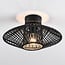 Bathroom lamp Woven in black woven rope
