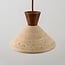 Japandi pendant light Mara - travertine (natural stone) and wood