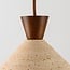 Japandi pendant light Mara - travertine (natural stone) and wood