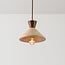 Japandi pendant light Mara - travertine (natural stone) and wood