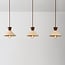 3-light Japandi pendant light Mara - travertine (natural stone) and wood