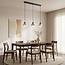 3-light pendant light Vado made of travertine (natural stone), wood and glass