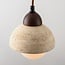 3-light pendant light Vado - travertine (natural stone), wood and glass