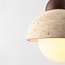 3-light pendant light Vado made of travertine (natural stone), wood and glass