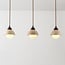 3-light pendant light Vado - travertine (natural stone), wood and glass