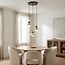 3-light pendant light Vado - travertine (natural stone) and glass, round