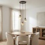 Japandi Vado pendant light made of travertine (natural stone), wood and glass, 3-light