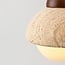 3-light pendant light Vado - travertine (natural stone) and glass, round