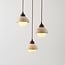 3-light pendant light Vado - travertine (natural stone) and glass, round