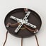 3-light pendant light Vado - travertine (natural stone) and glass, round