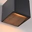 Outdoor wall light Timber wood look anthracite with integrated up & downlight