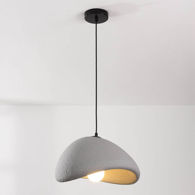 Wabi-Sabi pendant lamp Cemento grey stone effect - 38 x 30 cm