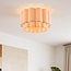 Ceiling light Hora with two-layer linen shade - beige