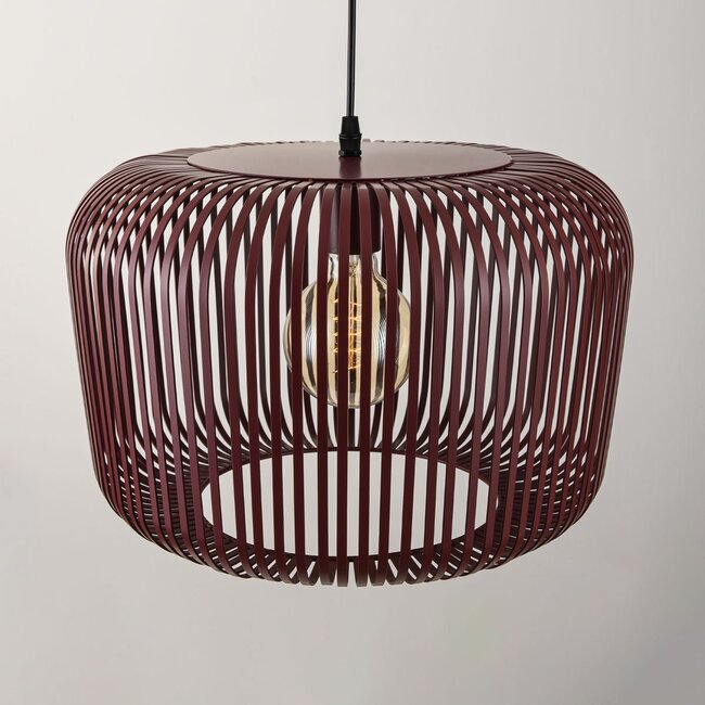 Pendant lamp Viro in red metal Ø38 cm
