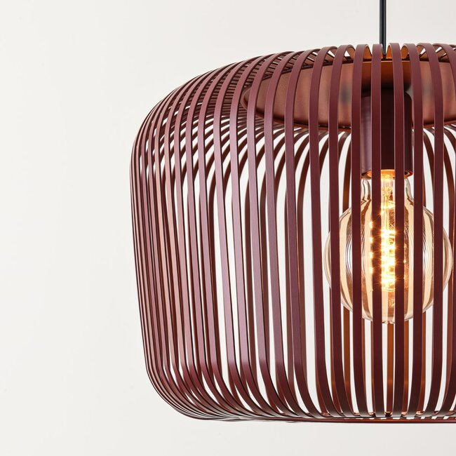 Pendant lamp Viro in red metal Ø38 cm