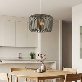 Pendant lamp Viro in green metal Ø38 cm