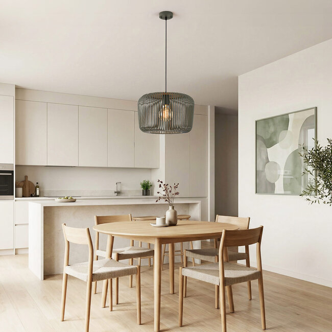 Pendant light Viro in green metal – Ø38 cm