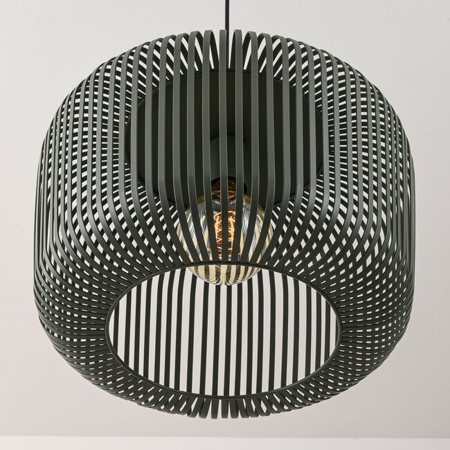Pendant lamp Viro in green metal Ø38 cm
