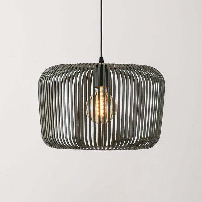 Pendant lamp Viro in green metal Ø38 cm