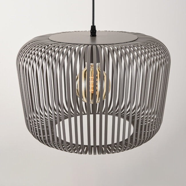 Pendant light Viro in light grey metal – Ø38 cm