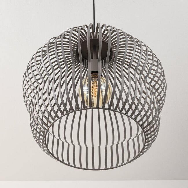 Pendant lamp Kavo in light grey metal Ø40 cm