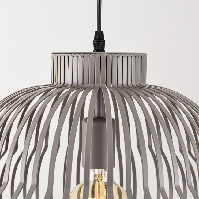 Pendant lamp Kavo in light grey metal Ø40 cm