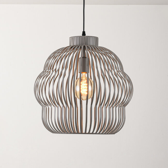Kavo light grey metal pendant light – Ø40 cm