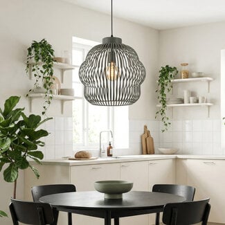 Pendant lamp Kavo in green metal Ø40 cm
