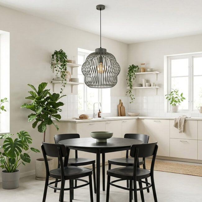Pendant lamp Kavo in green metal Ø40 cm