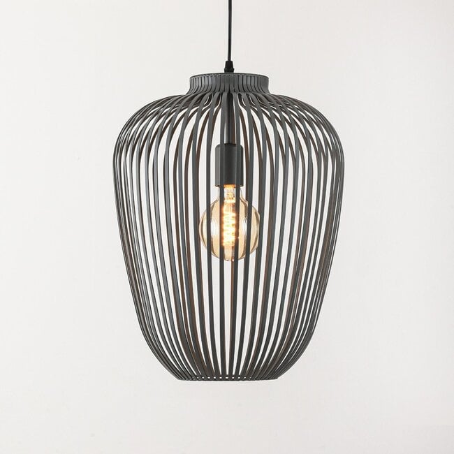 Pendant lamp Taro in dark grey metal Ø35 cm