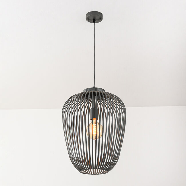 Pendant light Taro in dark grey metal – Ø35 cm