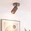 Blaze ceiling light in brown with adjustable spotlight