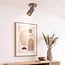 Ceiling lamp Blaze in ribbed brown with adjustable spotlight