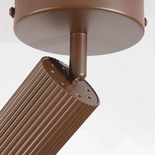 Blaze ceiling light in brown with adjustable spotlight