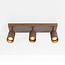 Ceiling lamp Blaze with 3 adjustable spotlights, ribbed brown