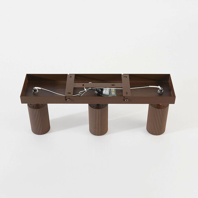 Blaze ceiling light with three adjustable spotlights - brown