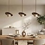 3-light pendant light Tona - travertine (natural stone) and wood