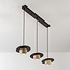 3-light pendant light with travertine (natural stone) and wood - Tona