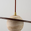 3-light pendant light with travertine (natural stone) and wood - Tona