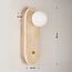 Wall lamp Onda - travertine (natural stone) and milk-white glass
