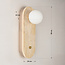 Wall light made of travertine (natural stone) and opal white glass - Onda