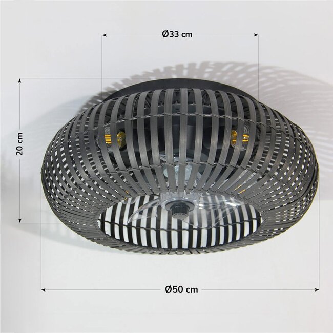 Summer/winter ceiling fans with Black bamboo - Paco