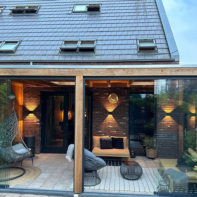 Oliver outdoor wall light - Anthracite with copper