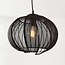 pendant light Lofas - open metal shade with black fabric