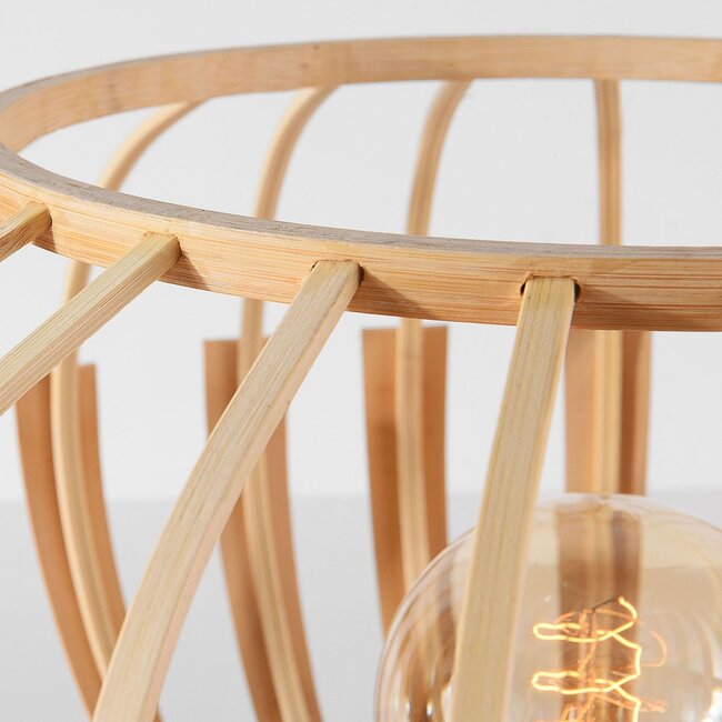 Ceiling light Karo with open bamboo shade