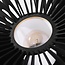 Wood ceiling light Roia with black slats, open round shape and diffuser