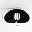 Wood ceiling light Roia with black slats, open round shape and diffuser